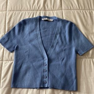 Zara Knit Button Up Top